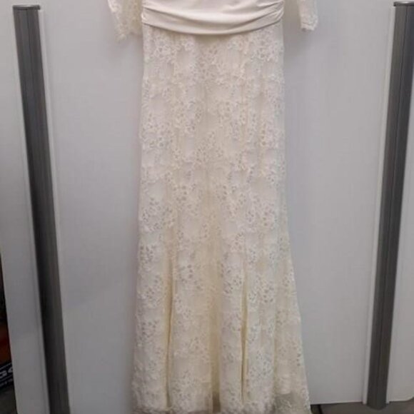 KIYONNA Amour Ivory allver stretch Lace Wedding Dress Size 10-12 - Picture 2 of 6